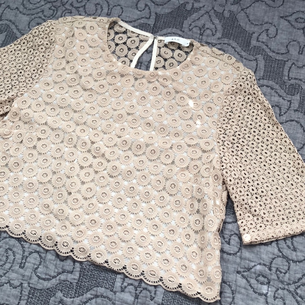 A.L.C. Crochet Nude Crop Top Size: M